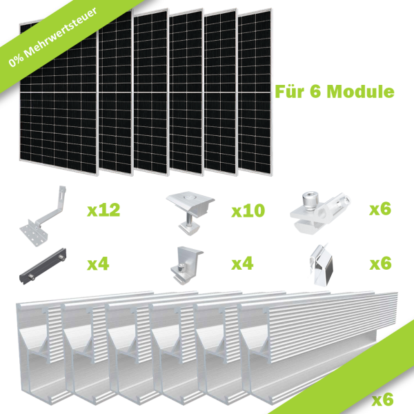 Für 6 Module Solar Halterung PV-Halterung Hook 8 für Ziegeldach Montageset