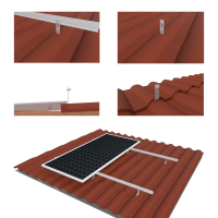 Für 6 Module Solar Halterung PV-Halterung Hook 8 für Ziegeldach Montageset