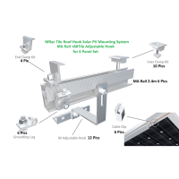 Für 6 Module Solar Halterung PV-Halterung Hook 8 für Ziegeldach Montageset